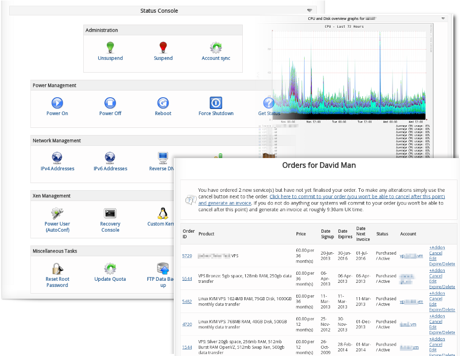 Oversite: User control panel